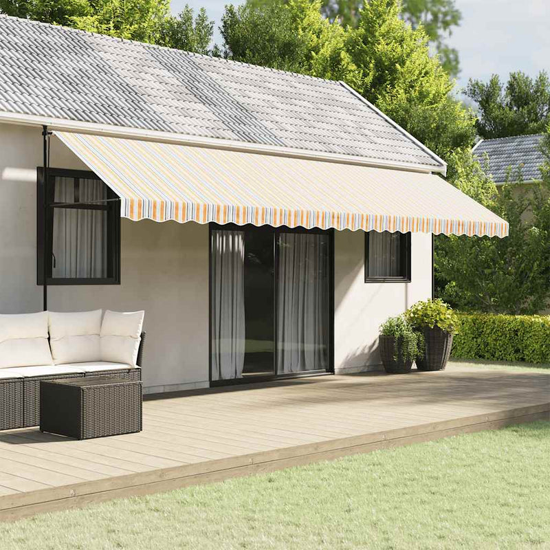 Pânză de rezervă fald copertină, dungi multicolore, 600 cm