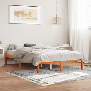 Cadru pat fără saltea, maro ceruit, 120x200 cm, lemn masiv pin