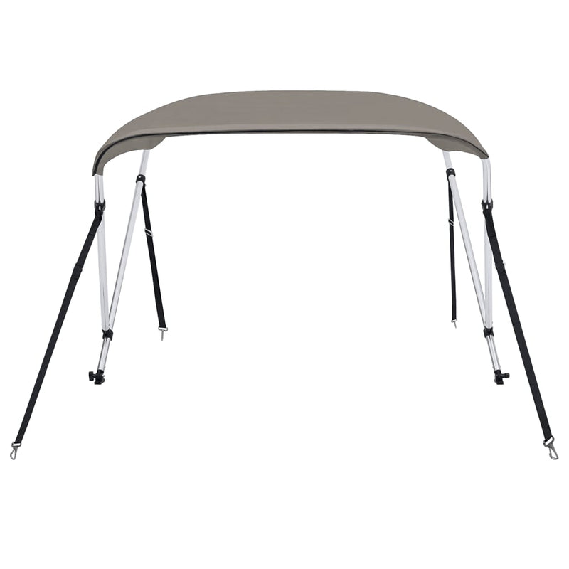 Parasolar barcă Bimini cu 2 arcuri, gri, 180x130x110 cm