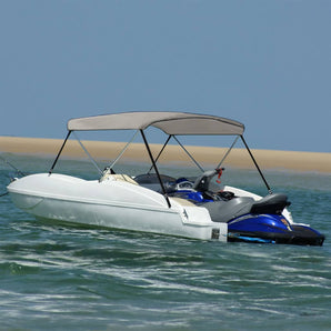 Parasolar barcă Bimini cu 2 arcuri, gri, 180x150x110 cm