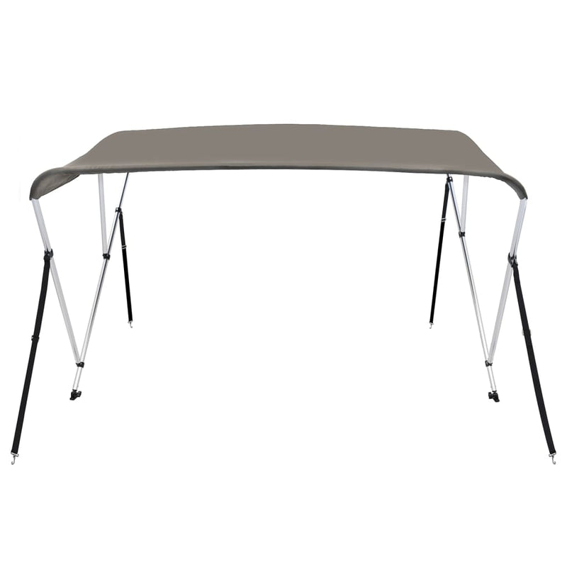 Parasolar barcă Bimini cu 3 arcuri, gri, 183x160x137 cm