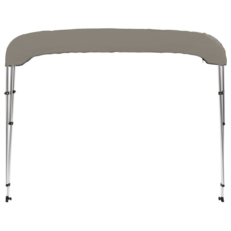 Parasolar barcă Bimini cu 3 arcuri, gri, 183x160x137 cm