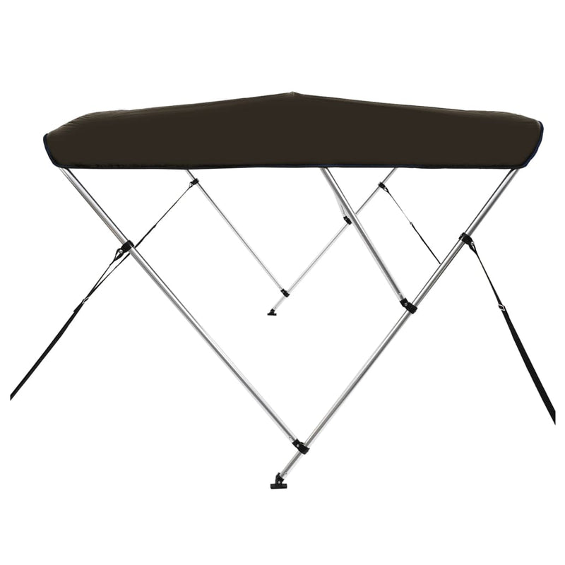 Parasolar barcă Bimini cu 3 arcuri, negru, 183x140x137 cm