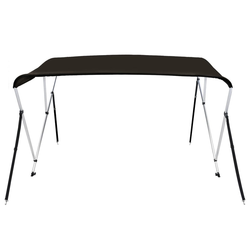 Parasolar barcă Bimini cu 3 arcuri, negru, 183x160x137 cm