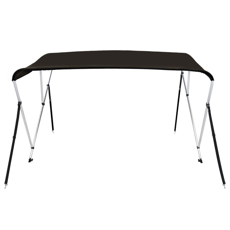 Parasolar barcă Bimini cu 3 arcuri, negru, 183x180x137 cm