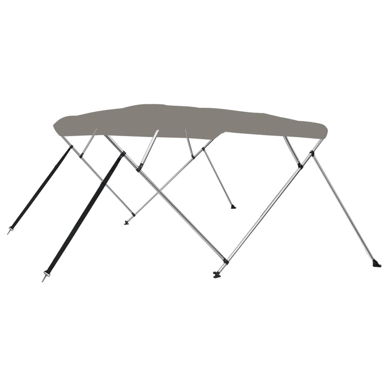 Parasolar barcă Bimini cu 4 arcuri, gri, 243x244x137 cm