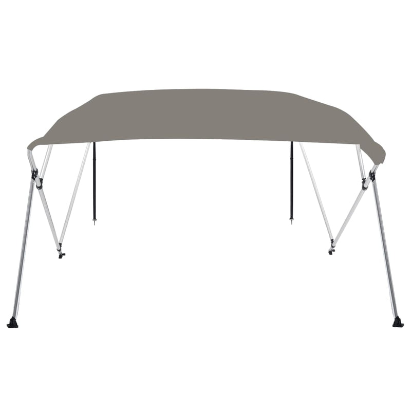 Parasolar barcă Bimini cu 4 arcuri, gri, 243x244x137 cm