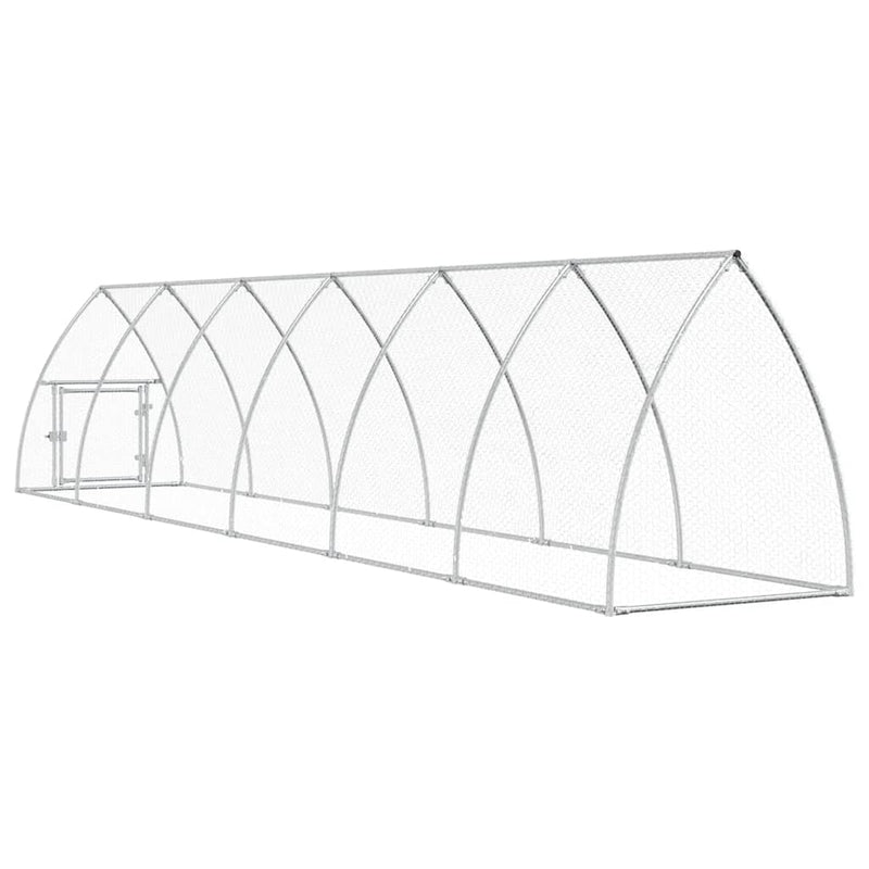 Coteț pentru păsări, gri, 600x105x120 cm, oțel galvanizat