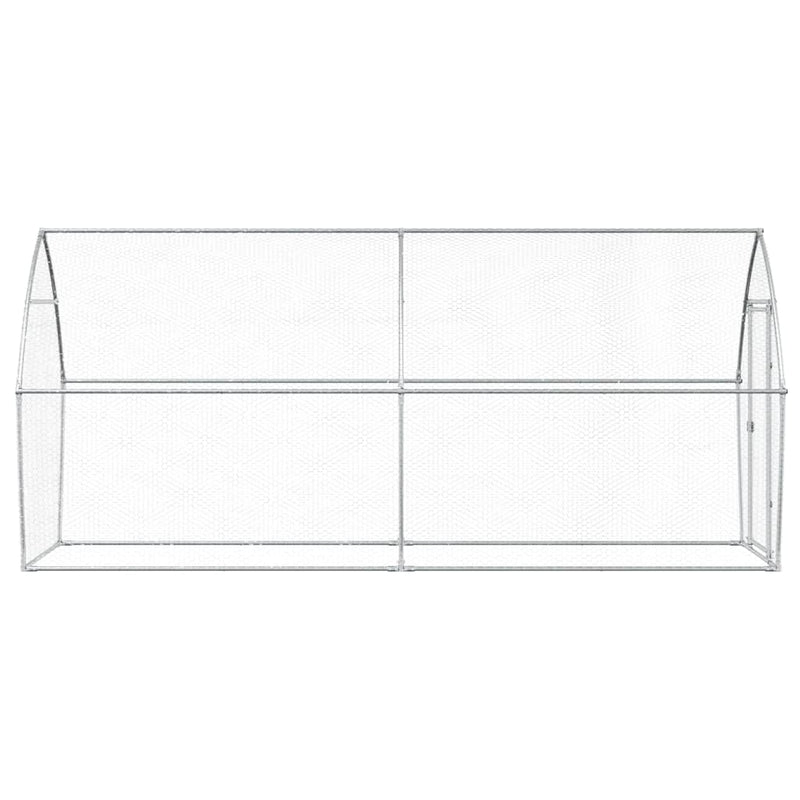 Coteț pentru păsări, gri, 400x105x182 cm, oțel galvanizat