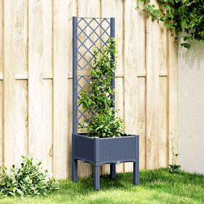 Jardinieră de grădină cu spalier, albastru gri, 40x40x142 cm, PP