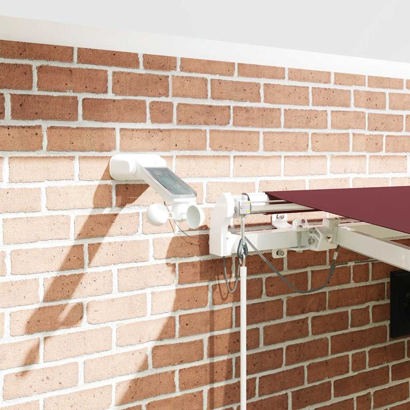 Copertina retractabilă automat cu LED, vișiniu, 450x300 cm