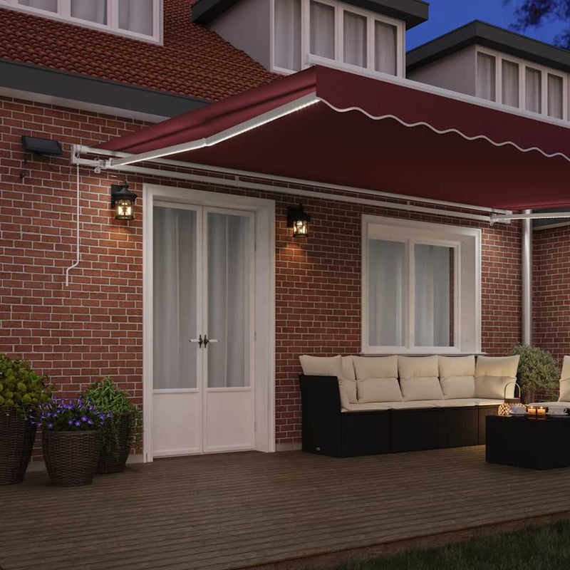 Copertină retractabilă Burgundy 500 × 300 cm