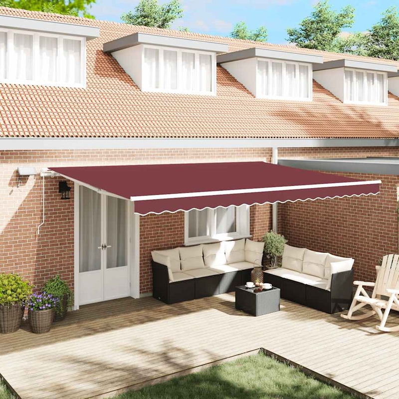 Copertină retractabilă Burgundy 500 × 300 cm