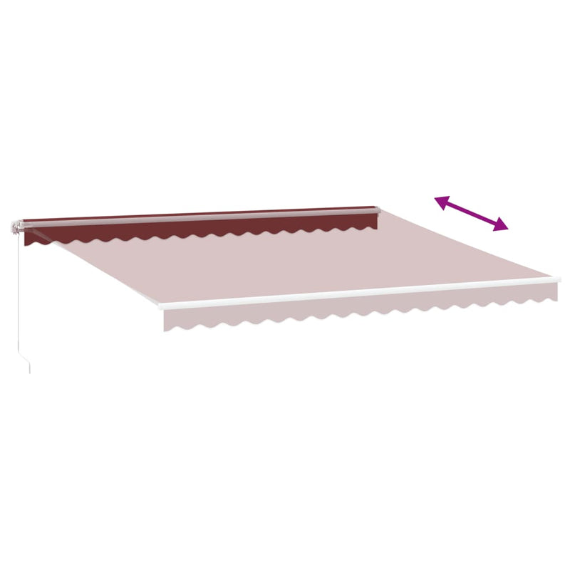 Copertină retractabilă Burgundy 450 × 350 cm