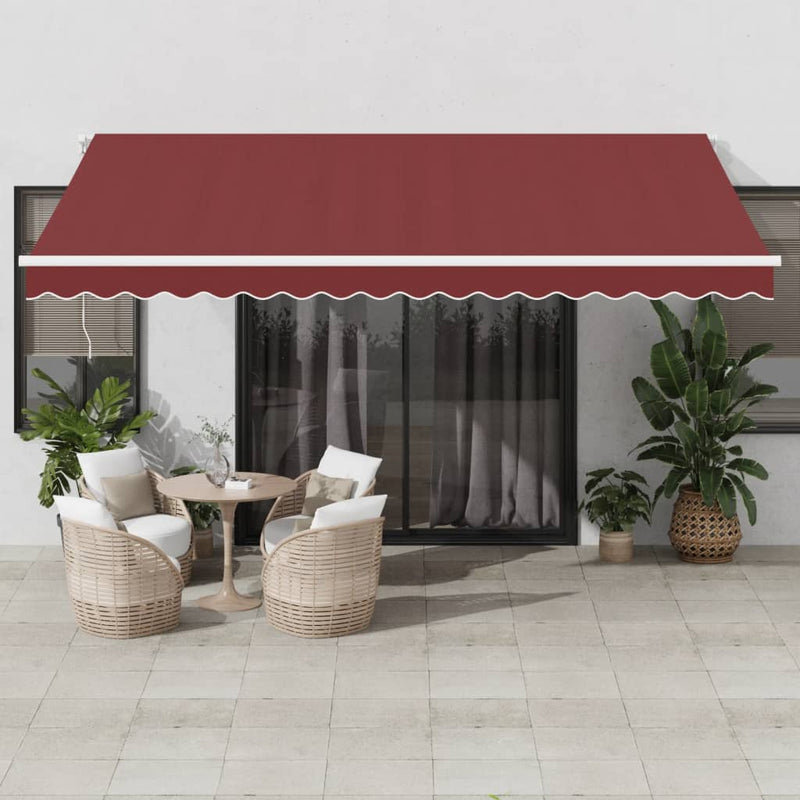 Copertină retractabilă Burgundy 450 × 350 cm