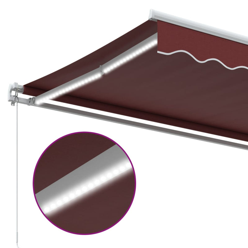 Copertină retractabilă Burgundy 500 × 350 cm