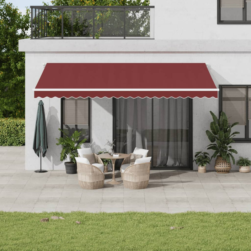 Copertină retractabilă Burgundy 500 × 350 cm