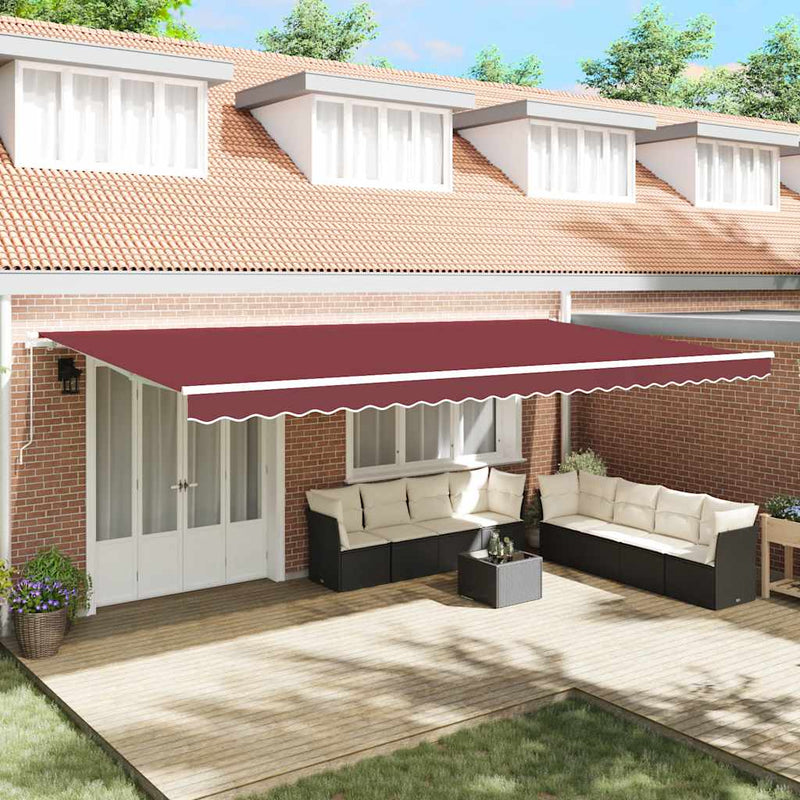 Copertina retractabilă manual, vișiniu, 600x300 cm