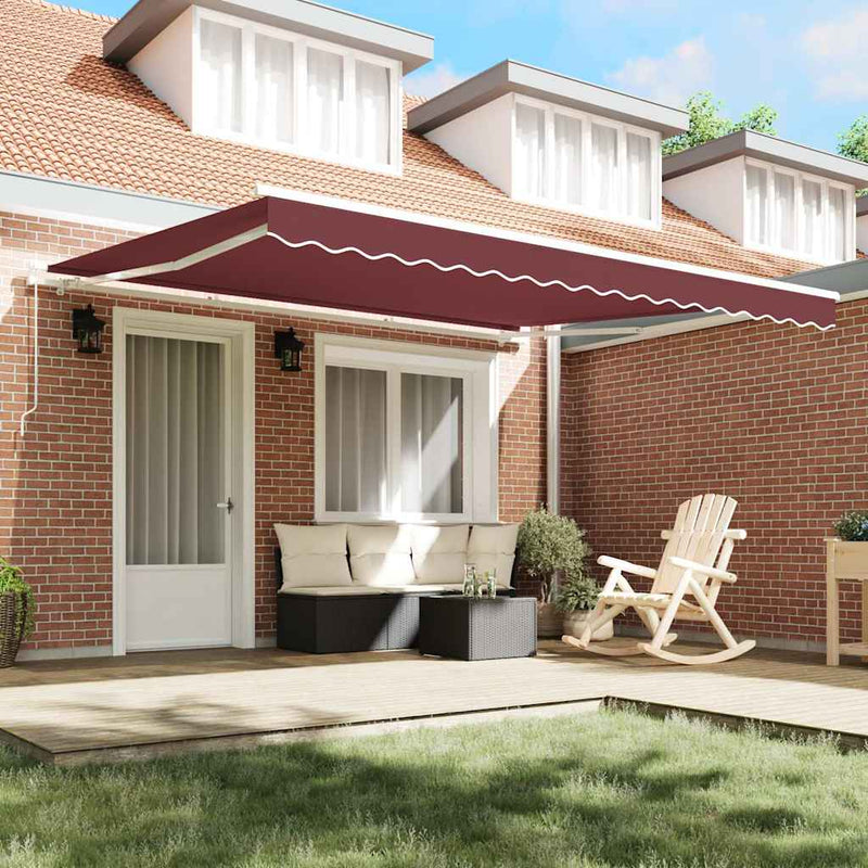 Copertina retractabilă manual, vișiniu, 400x300 cm