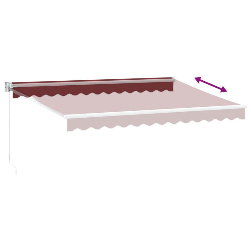 Copertina retractabilă manual, vișiniu, 350x250 cm