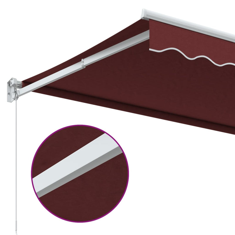 Copertina retractabilă manual, vișiniu, 350x250 cm