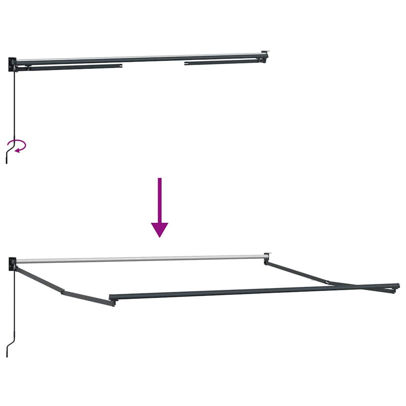 Copertina retractabilă manual, vișiniu, 300x250 cm