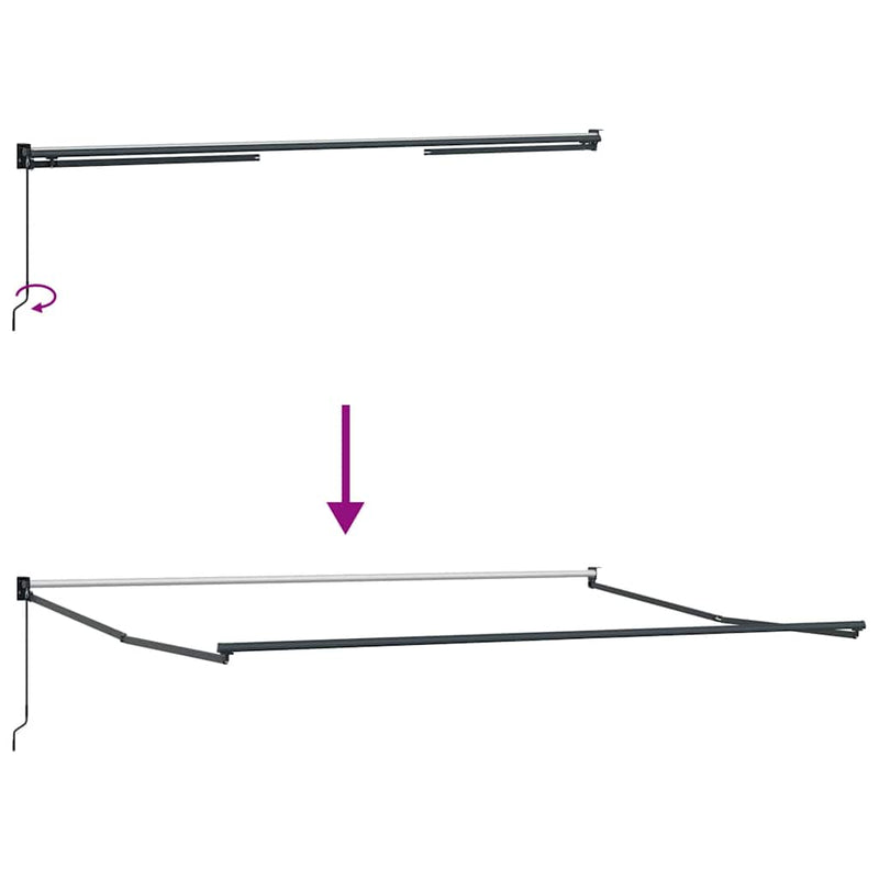 Copertina retractabilă manual, vișiniu, 450x300 cm