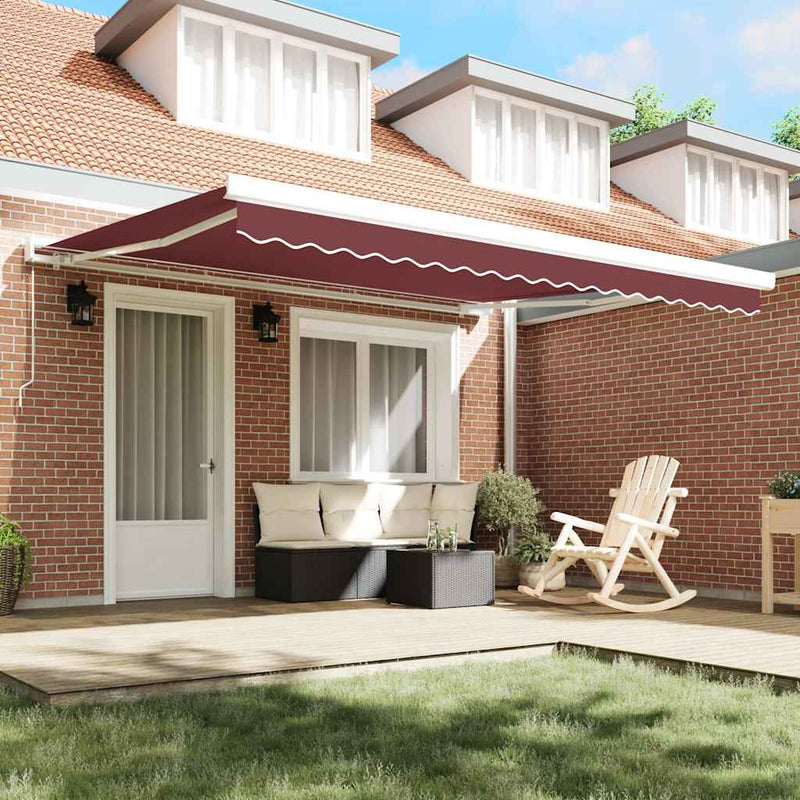 Copertina retractabilă manual, vișiniu, 400x300 cm