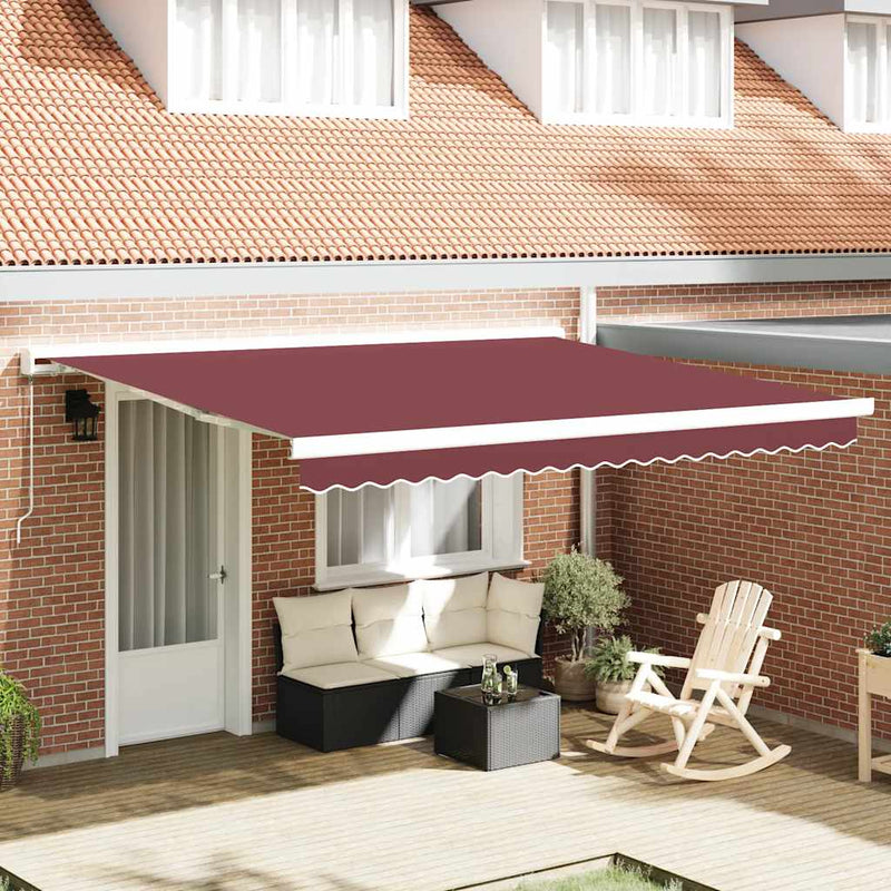 Copertina retractabilă manual, vișiniu, 400x300 cm
