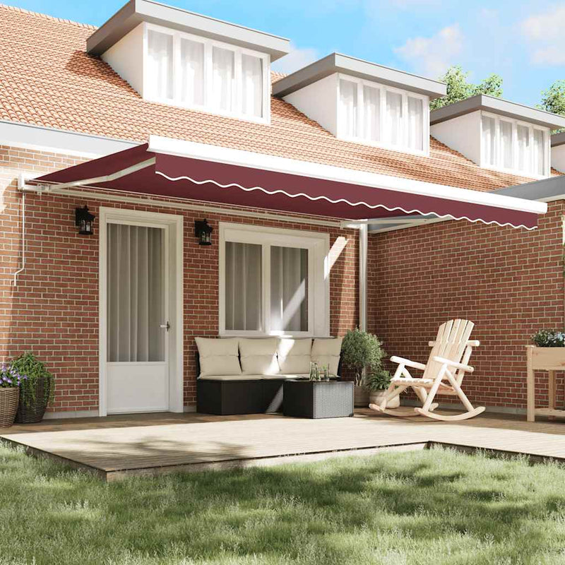 Copertina retractabilă manual, vișiniu, 450x300 cm