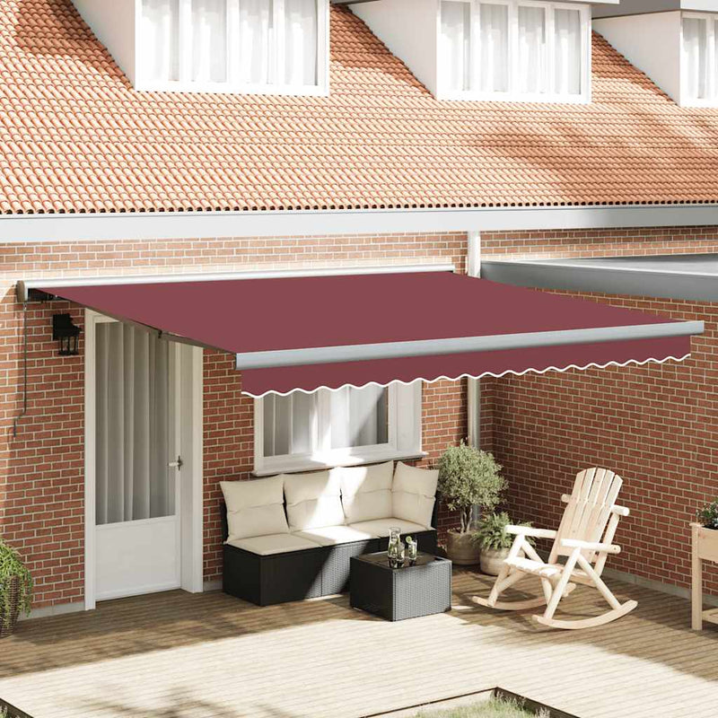 Copertina retractabilă manual, vișiniu, 400x300 cm