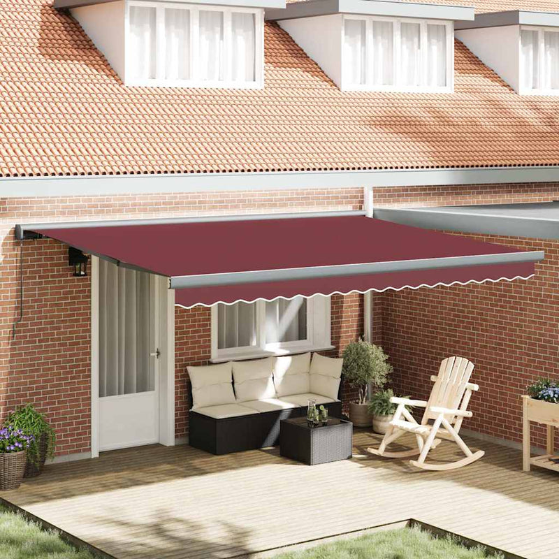 Copertina retractabilă manual, vișiniu, 450x300 cm