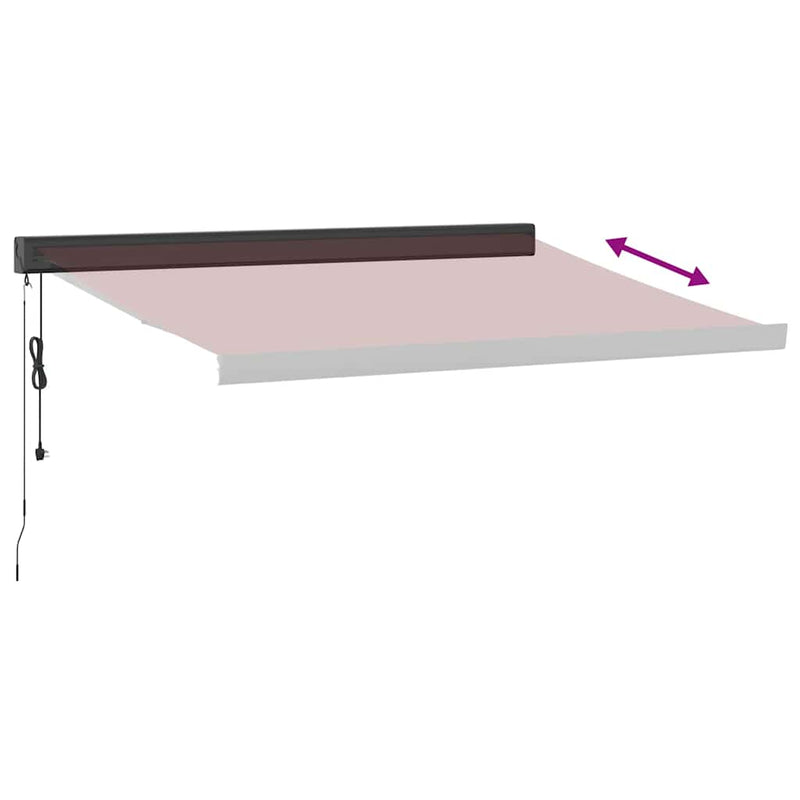 Copertină retractabilă Burgund cu Cadru Antracit 350 x 250 cm