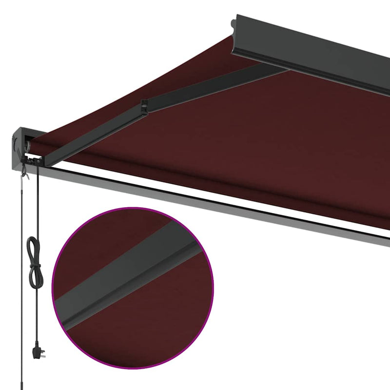 Copertină retractabilă Burgund cu Cadru Antracit 350 x 250 cm