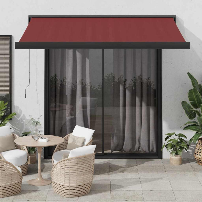 Copertină retractabilă Burgund cu Cadru Antracit 350 x 250 cm