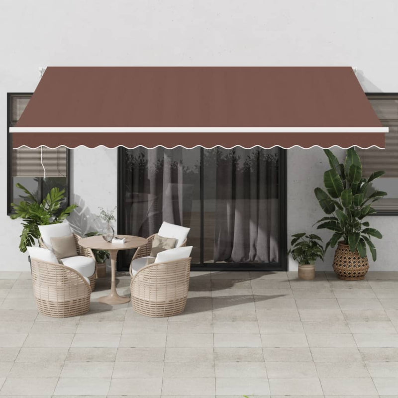 Copertina retractabilă automat, maro, 450x350 cm