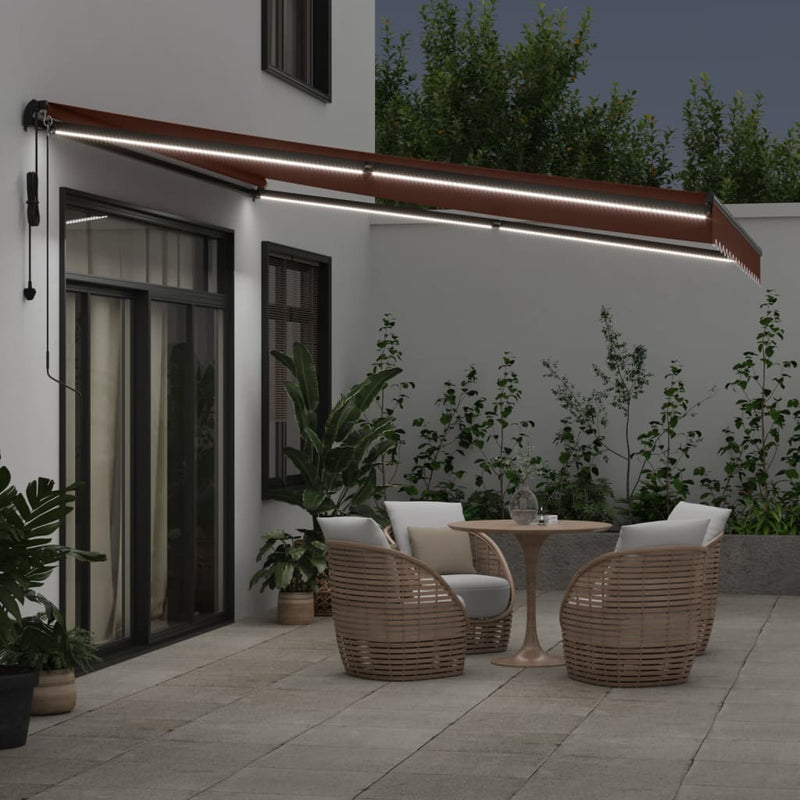 Copertină retractabilă Maro 400 × 350 cm Poliester