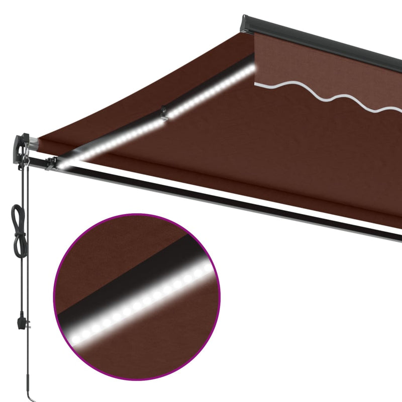 Copertină retractabilă Maro 400 × 350 cm Poliester