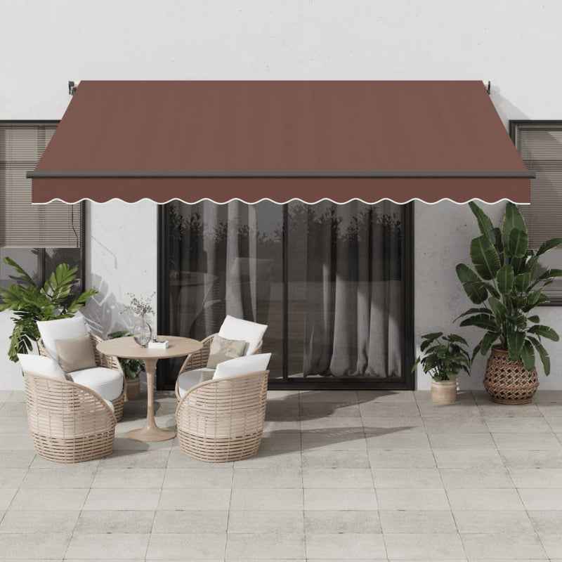 Copertină retractabilă Maro 400 × 350 cm Poliester