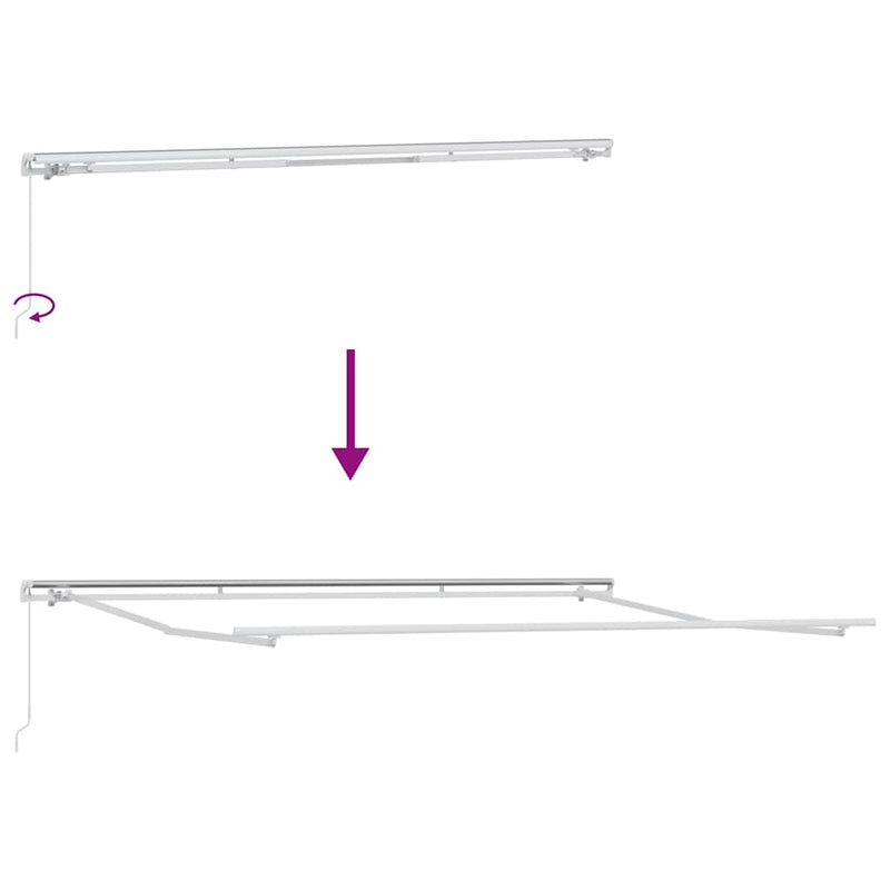 Copertină retractabilă manual, maro, 500x300 cm