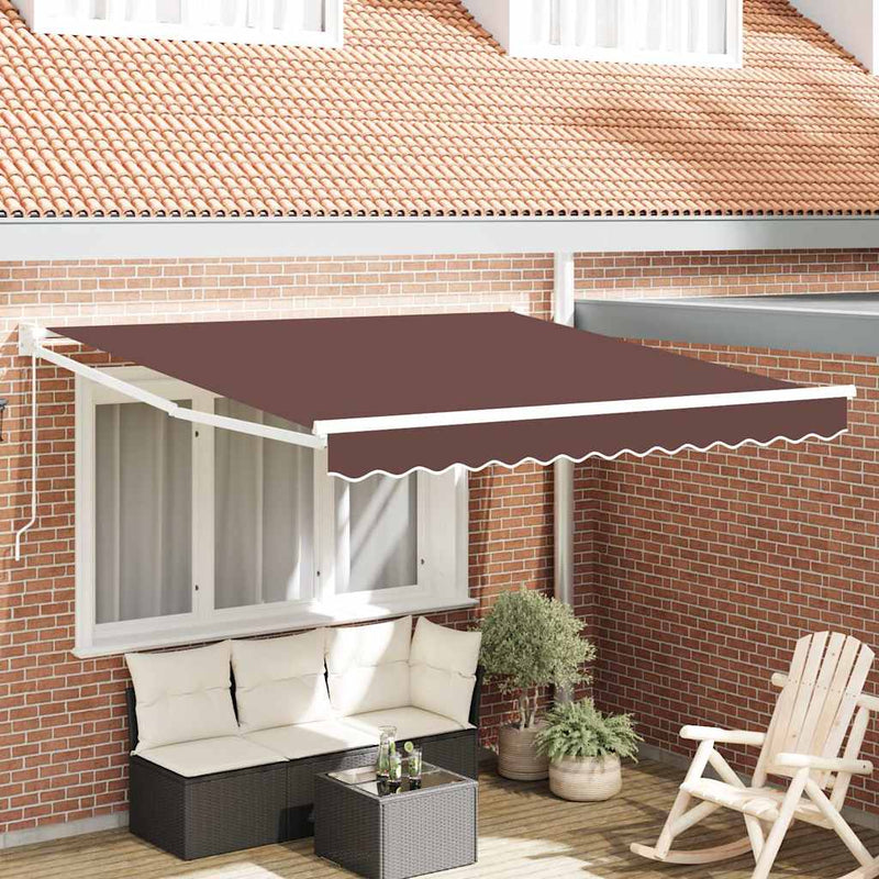 Copertină retractabilă manual, maro, 300x250 cm