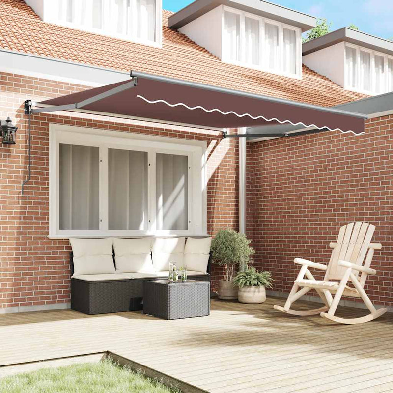 Copertină retractabilă manual, maro, 300x250 cm