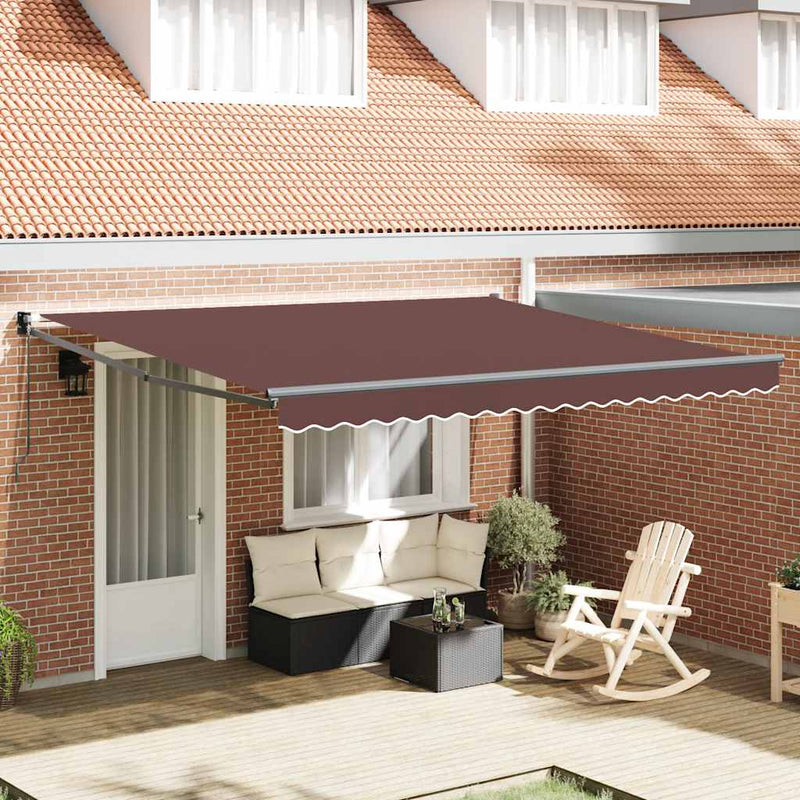 Copertină retractabilă manual, maro, 400x300 cm