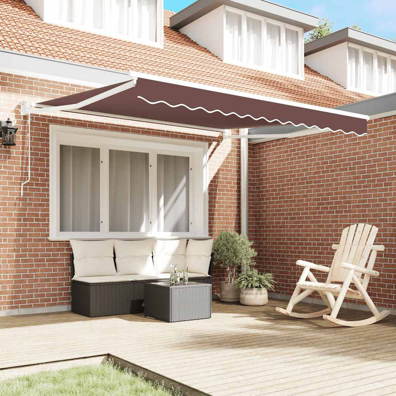Copertină retractabilă Galben cu Cadru Alb 3 x 2,5 m
