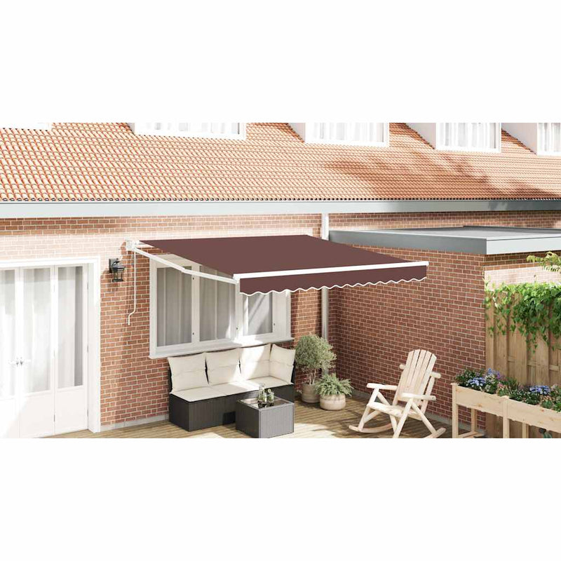 Copertină retractabilă Galben cu Cadru Alb 3 x 2,5 m