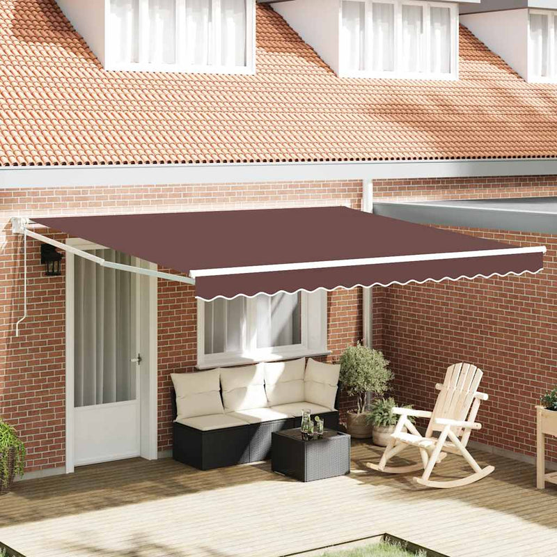 Copertină retractabilă Galben cu Cadru Alb 4 × 3 m