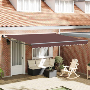 Copertină retractabilă Galben cu Cadru Alb 4 × 3 m