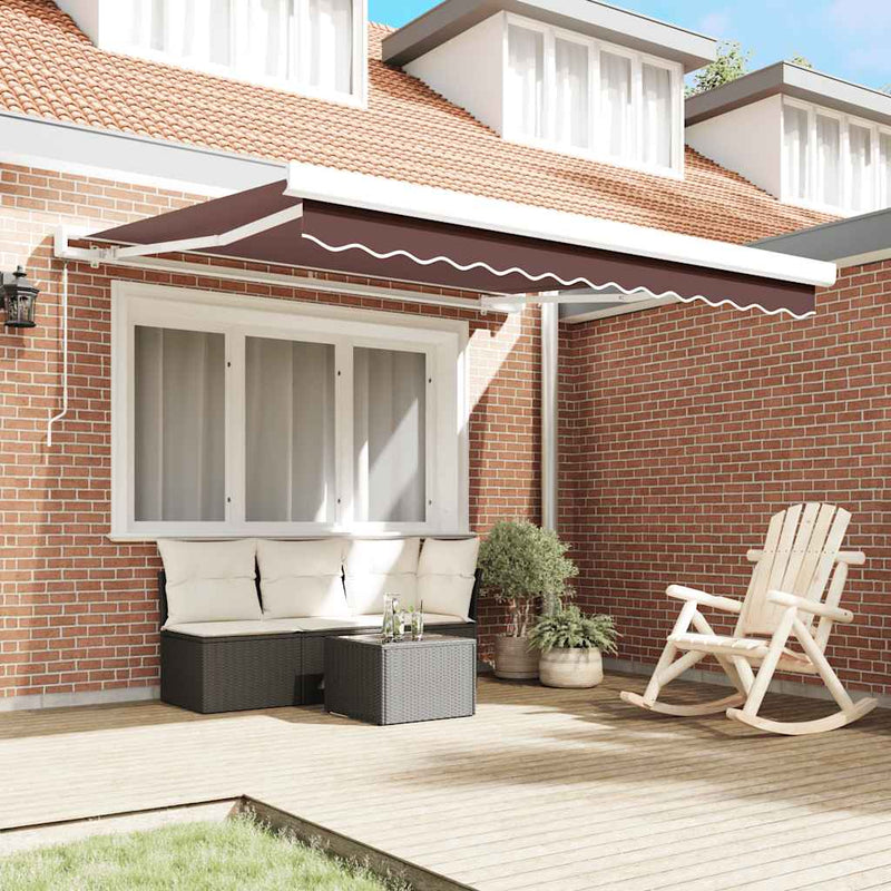 Copertină retractabilă manual, maro, 300x250 cm