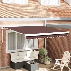 Copertină retractabilă manual, maro, 300x250 cm