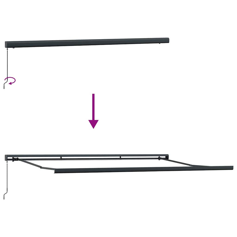 Copertină retractabilă manual, maro, 500x300 cm